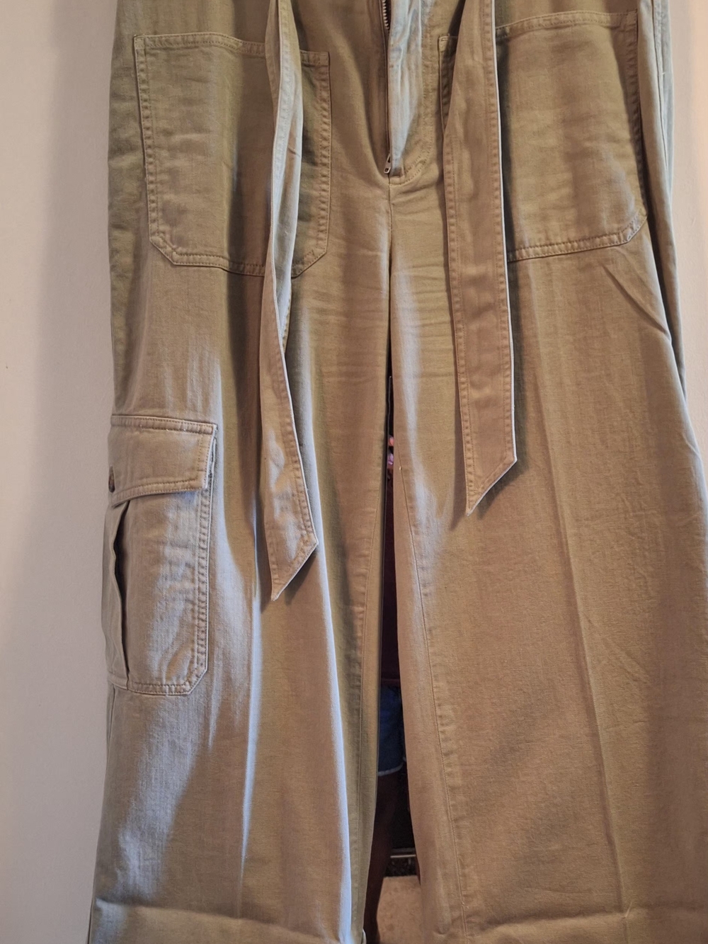 Ralph Lauren Olive-Tone Wide-Leg Utility Pants